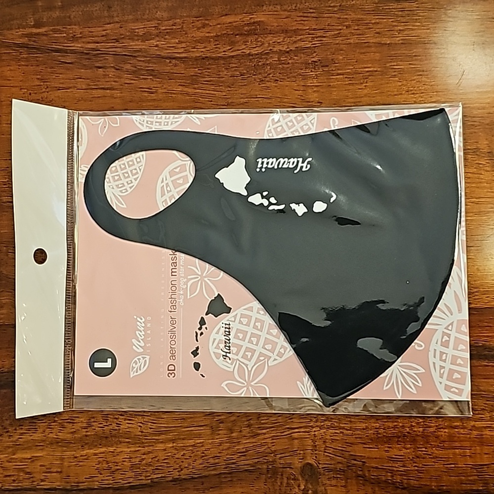 Face Mask, Hawaiian islands, size large, Aerosilver, size large, 3 masks